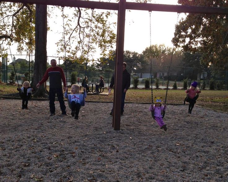 Girls at CCLA swings